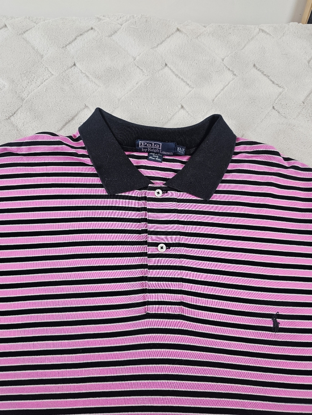 Polo Ralph Lauren Polo Shirt Mens XLT Striped Preppy Formal Church Casual